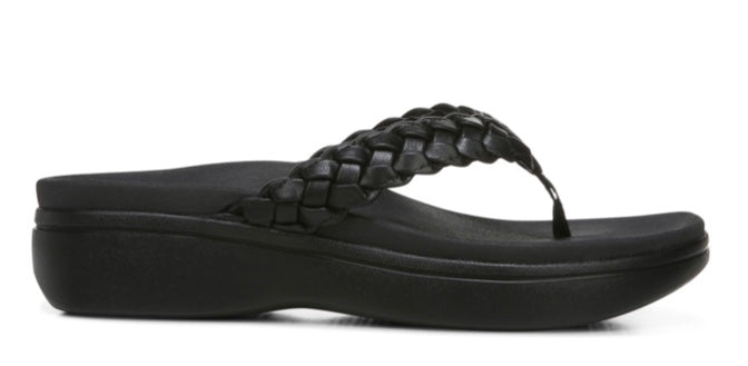 Vionic Kenji Black toe-post sandal