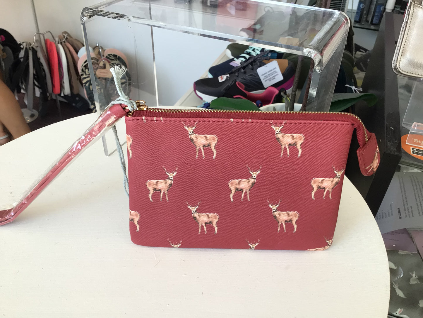 Red Cuckoo 333 stags printed purse