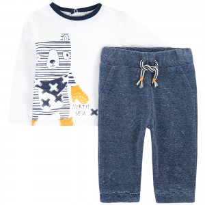 3Pommes Mini Cargo Marine Trouser and Top Set 50% OFF