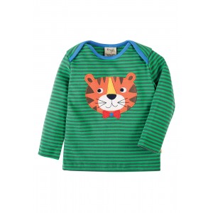 Frugi Bobby Applique Green Stripe Tiger