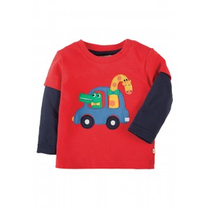 Frugi Little Look Out Top Tomato Car