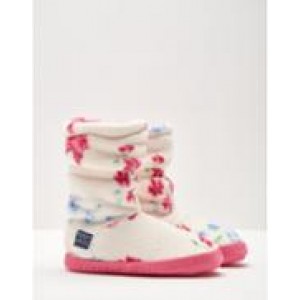 Joules slipper  padabout cream flower slippers