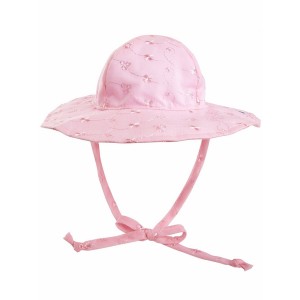 Flap happy floppy hat pink Broderie 