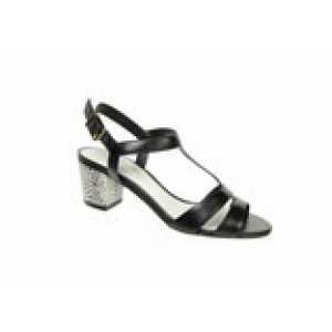 Capollini Nadine black t bar sandal
