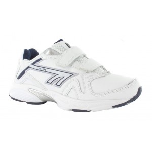 Hi-Tec White/navy leather trainer R156