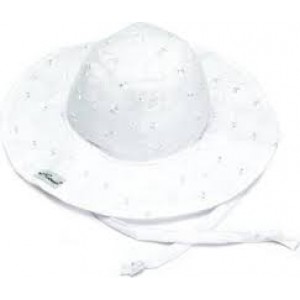 Flap happy floppy hat white broderie 