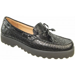 Capollini Devyn Z213 Black Bow Trim Loafer